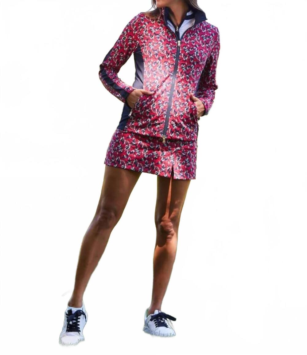 NEW LOHLA SPORT women's the art walk pull-on golf skort in navy/ red